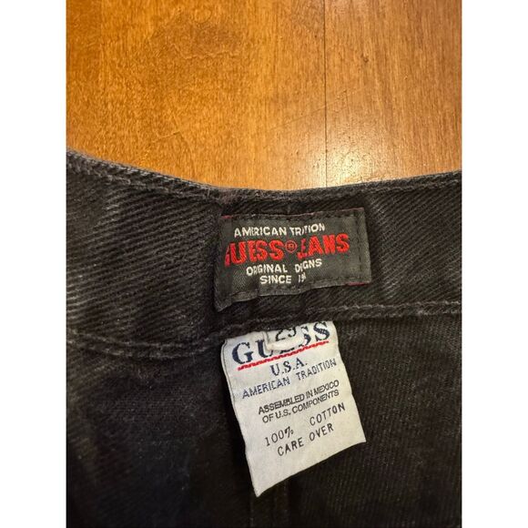 Woman’s vintage Y2K 90ies Guess high rise jeans size 29 waist black - Picture 4 of 6